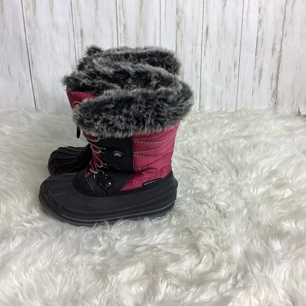 Kamik Girls Frost Lake Burgandy Snow Boats Size 1